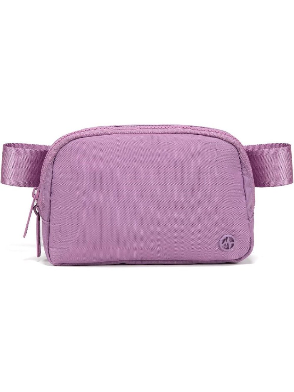 Women's Light Purple Nylon Fanny Pack Double Zipper Waist Pack Adjustable Strap